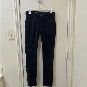 The Stevie by Ag Black Corduroy Straight-Leg Jeans